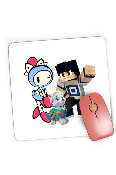 OEM Mousepad Gaming Bomberman Paw Patrol Husky Minecraft Man Skin Slime, 21x19 см