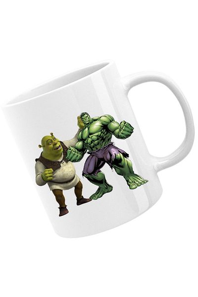 OEM Cana Shrek Hulk Ugly Medieval Big Ears Wonder Curious Marvel, alba, 330 ml