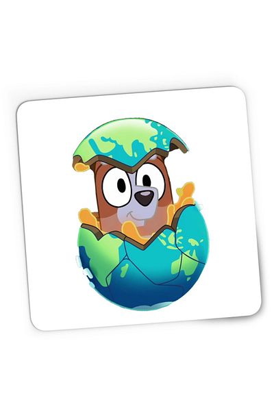 OEM Mousepad Gaming Bluey Earth Day Savior Cute Dog Animation, 21x19 см