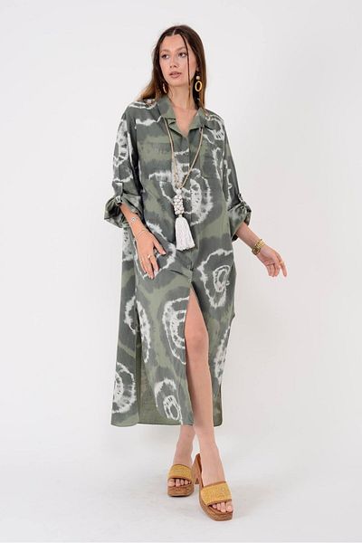 Park Moda 0166 Batik Pattern Shirt Dress