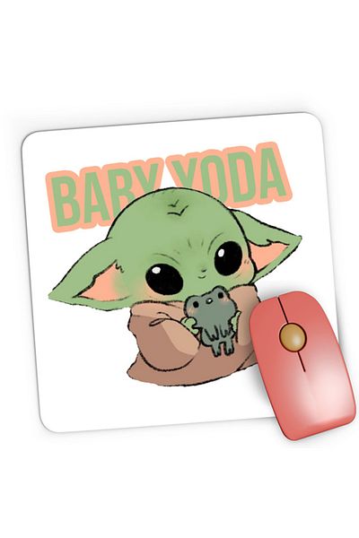 OEM Mousepad Gaming Baby Yoda Frog Small Cute Pillow, 21x19 см