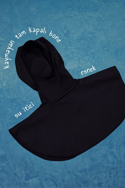 Bipantolon Γυναικείο Hijab Πλήρως Καλυμμένο Εύκαμπτο Καπέλο Θάλασσας/Πισίνας