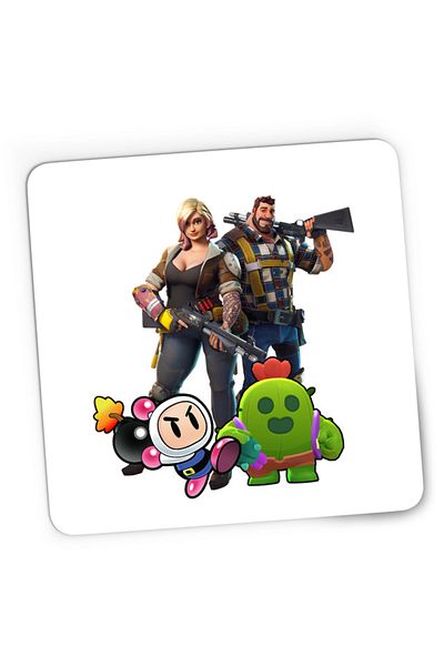 OEM Mousepad Gaming Fortnite Brawl Stars Cactus Bomberman Run, 21x19 см