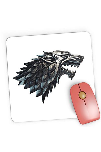 OEM Mousepad Gaming Game of Thrones Wolf Head Banner Tribute, 21x19 см