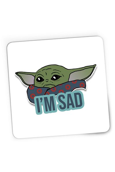 OEM Mousepad Gaming Baby Yoda Sad Cry Star Wars, 21x19 см