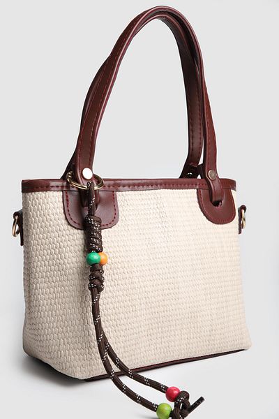 La La'Graccio Paris Geantă de mână și crossbody Houston Straw pentru femei Lagraccio Paris, din paie, bordeaux