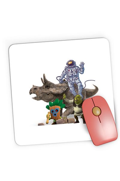 OEM Mousepad Gaming Jurassic Park Shrek Astronaut NASA Brawl Stars, 21x19 см
