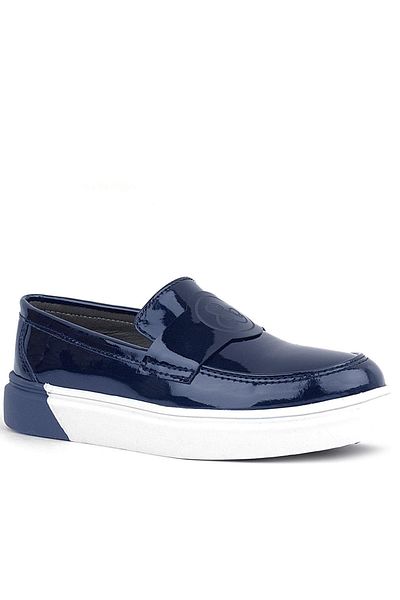 Rakerplus Navy Blue Patent Leather Children's Classic Shoes