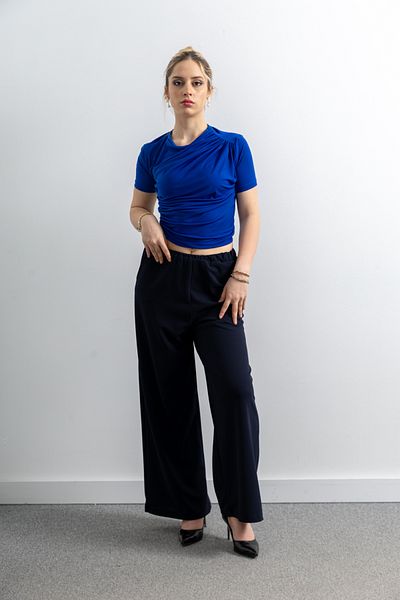 TUĞBA ERGÜL Women's Scuba Crepe Oversize Cut Pants
