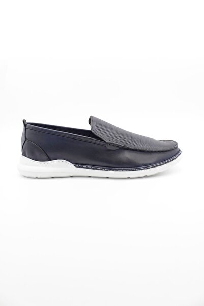 İmza Dark Navy Blue Analin Laceless-Buckleless Shoes 1033250170