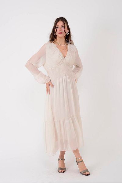 Park Moda Sn367 Elena Silk Dress with Belt and Rubber