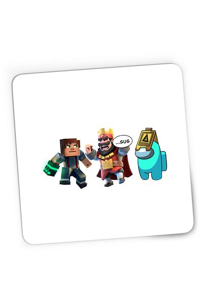 OEM Mousepad Gaming Clash Royale Among Sus Caution Minecraft Steve, 21x19 см