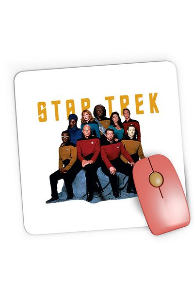 OEM Mousepad Gaming Star Trek Crew Members Aliens Together Animated Series, 21x19 см