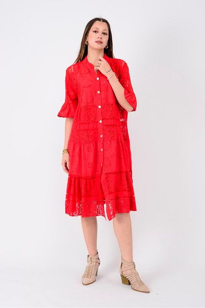 Park Moda 24029 FISTO ΛΕΠΤΟΜΕΡΗ ΦΟΡΕΜΑ ΔΑΝΤΕΛΕΣ MIDI