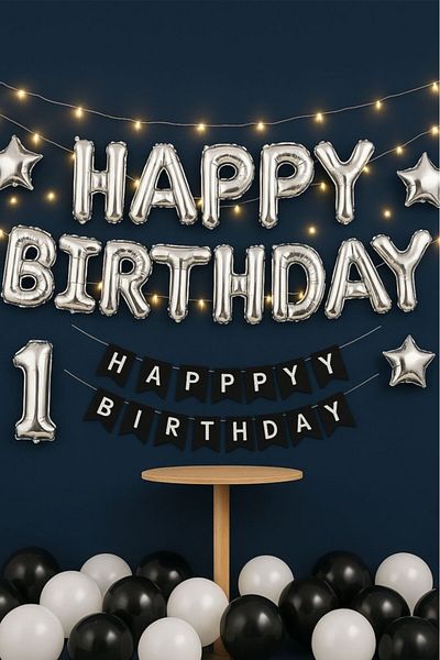 BeySüS Happy Birthday Foil Balloon Silver