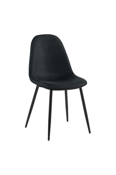 Ha.ro Scaun de bucătărie Celeste cu șezut din material textil negru și picioare metalice, 50x44x85 cm