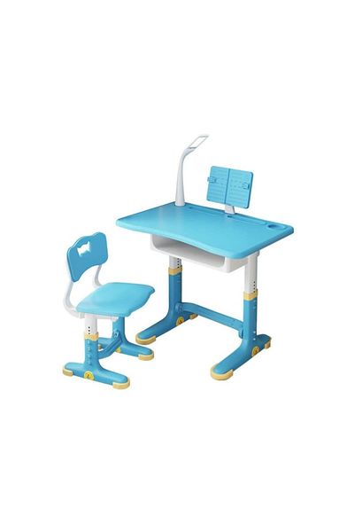 hectarul Adjustable Desk and Chair Set for Kids with LED Lamp, Blue