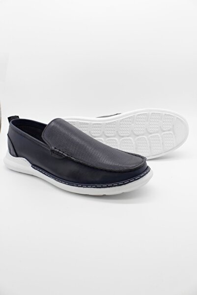 İmza Dark Navy Blue Analin Laceless-Buckleless Shoes 1033250170