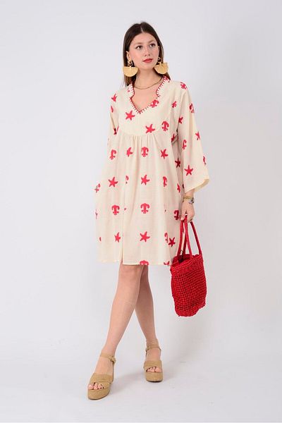 Park Moda AN10716 ΚΟΝΤΟ ΦΟΡΕΜΑ ΜΕ ΚΕΝΤΗΜΕΝΟ ΑΣΤΕΡΙ ΘΑΛΑΣΣΗΣ