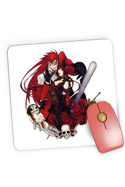 OEM Mousepad Gaming Black Butler Madame Red Shinigami Reaper, 21x19 см