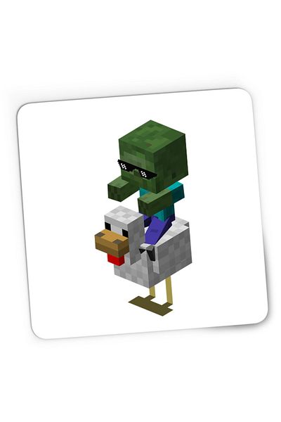 OEM Mousepad Gaming Minecraft Mini Zombie Ride Chicken, 21x19 см