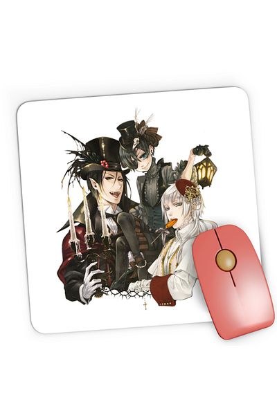 OEM Mousepad Gaming Black Butler Sebastian Ciel Charles Demon Shinigami, 21x19 см