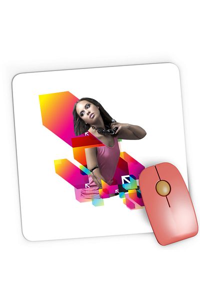 OEM Mousepad Gaming Alicia Keys Colorful Ciercle Album Hyped Concert, 21x19 см