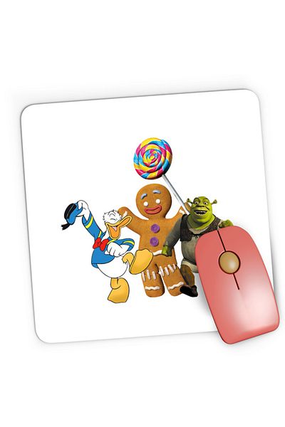 OEM Mousepad Gaming Shrek Dance Happy Cookie Sweet Donald Duck, 21x19 см