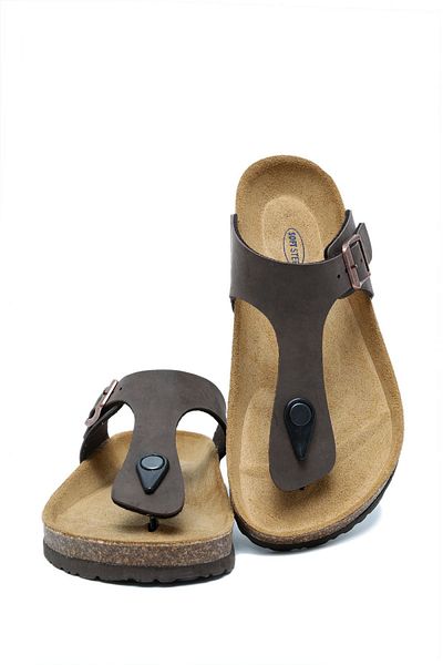 Kifidis Ks8871Sk Soft Step Women's Flip Flops Cork Slippers 36-41 03 - Brown