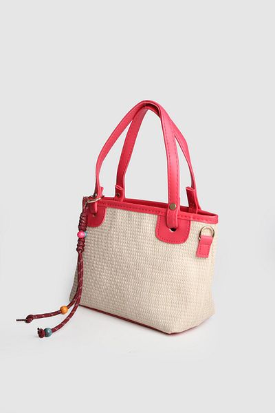 La La'Graccio Paris Geantă de mână și crossbody Houston Straw pentru femei Lagraccio Paris, fucsia