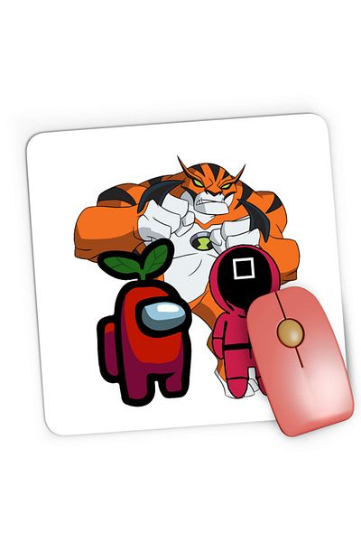 OEM Mousepad Gaming Ben10 Among Us Squid Game Suit Gameplay, 21x19 см