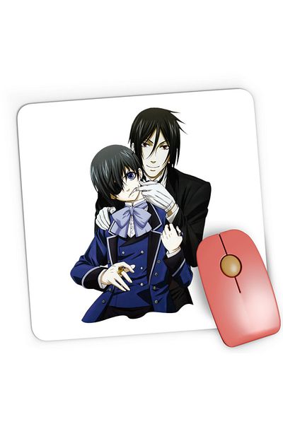 OEM Mousepad Gaming Black Butler Ciel Sebastian Shounen Mystery, 21x19 см
