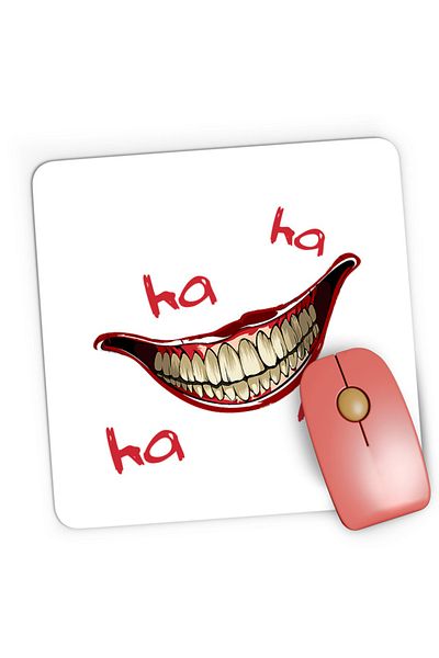 OEM Mousepad Gaming Joker Smile Laugh Psychopath Hurt Lips Self Defense, 21x19 см
