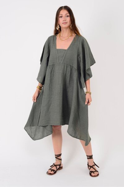 Park Moda 72111 Bella Asymmetric Linen Dress