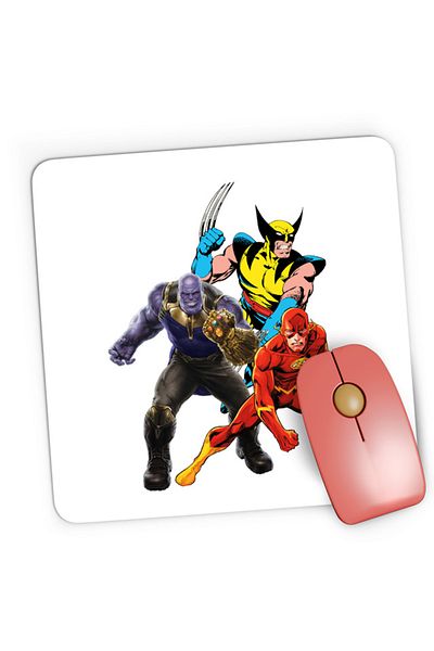 OEM Mousepad Gaming Thanos Wolverine Flash Cartoons Experiment, 21x19 см