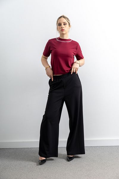 TUĞBA ERGÜL Women's Scuba Crepe Oversize Cut Pants