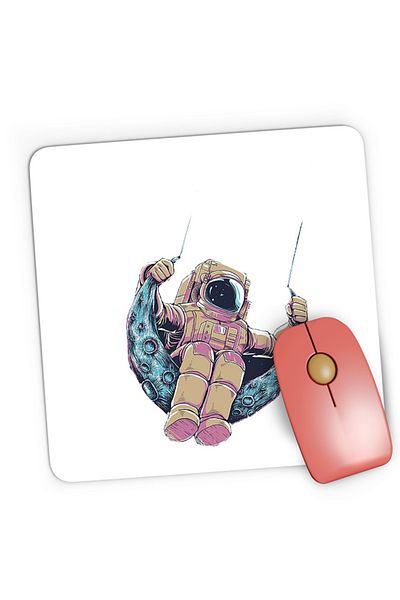 OEM Mousepad Gaming NASA Astronaut Seesaw Moon Hubble Stars Universe Infinite, 21x19 см