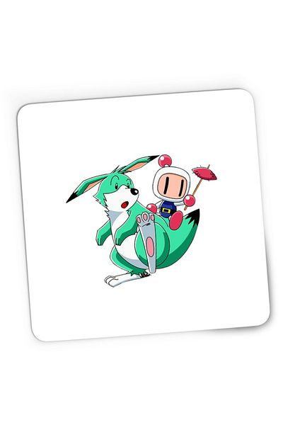 OEM Mousepad Gaming Bomberman Dinossaur Ride Summer Juice Hot, 21x19 см