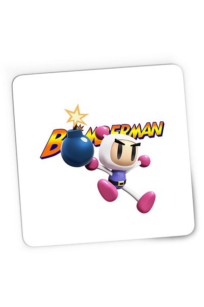 OEM Mousepad Gaming Bomberman Logo Jump Multiplayer Action Timer, 21x19 см