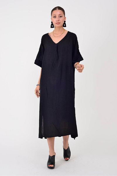 Park Moda 11227 LOVA ΦΟΡΕΜΑ ΛΙΝΟ ΜΕ ΛΟΥΡΙ ΠΙΣΩ ΣΤΡΟΓΓΥΛΟ ΛΟΥΡΙ ΜΕ ΛΕΠΤΟΜΕΡΗ ΣΧΕΔΙΟ