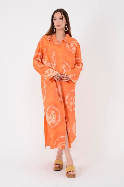 Park Moda 0166 Batik Pattern Shirt Dress