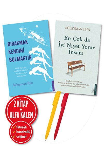Destek Yayınları Alfa Kalem+ Süleyman İbin 2 Kitap YENİ (En Çok da İyi Niyet Yorar İnsanı+Bırakmak Kendini Bulmaktır)