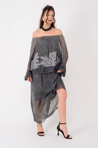 Park Moda SN338 ΜΕΤΑΞΩΤΟ ΦΟΡΕΜΑ MADONNA ΠΟΥΚΑΜΙΣΟ ΜΕ ΑΝΤΑΛΛΑΚΤΙΚΟ ΠΟΥΚΑΜΙΣΟ