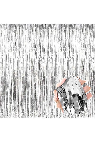 ZENVİVA Silver Table Skirt, 2 Pieces Silver Backdrops