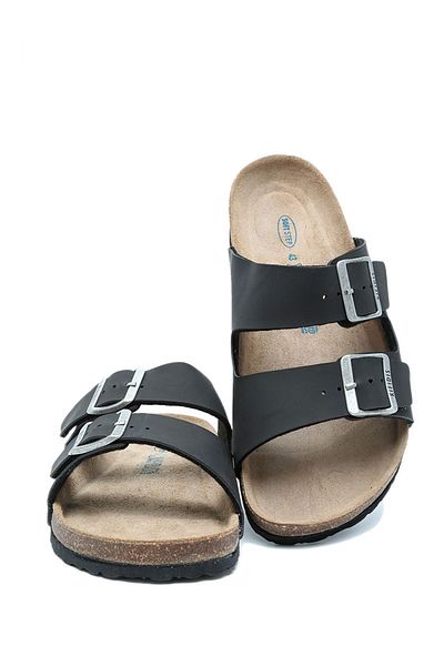 Kifidis Ks0765Se Soft Step Men's Double Banded Cork Slippers 40-46 04 - Matte Black