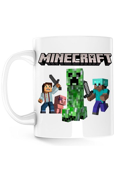 OEM Cana Minecraft Steve Creeper Explode Logo Loot, alba, 330 ml
