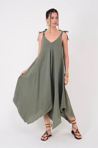 Park Moda 6512 ΜΠΡΟΣΤΙΝΟ ΠΙΣΩ ΑΣΥΜΜΕΤΡΙΚΟ ΛΙΝΟ ΦΟΡΕΜΑ ΜΕ ΖΑΝΤΑ V