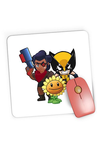 OEM Mousepad Gaming Brawl Stars Shelly Fighter Zombies Green Wolverine, 21x19 см