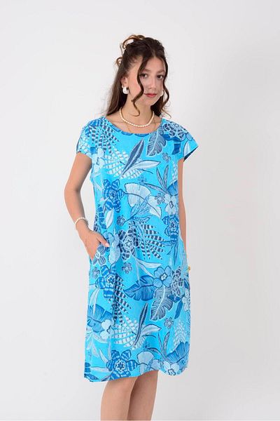 Park Moda 8343 ΚΟΝΤΟ ΛΙΝΟ ΦΟΡΕΜΑ ΤΡΟΠΙΚΟ ΣΧΕΔΙΟ