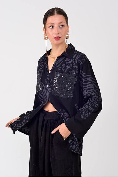 Park Moda 22007-5 CĂMĂȘĂ DETALIE CU PIELE MODEL AUTENTIC